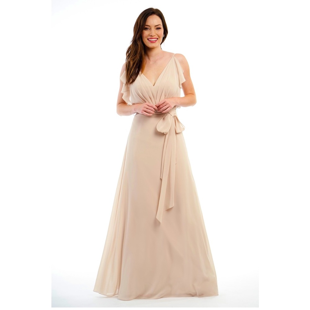NWT Grey Charolette Chiffon Vneckline Long Dress